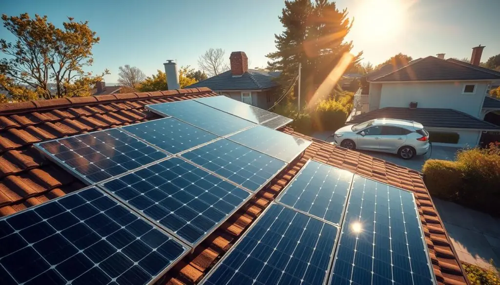 A sun-drenched residential rooftop, adorned with sleek, crystalline MSM Solar LLC panels capturing the radiant energy of the day. In the distance, a modern electric vehicle silently charges, its battery fueled by the renewable power harnessed above. The scene exudes a sense of harmony, showcasing how solar technology seamlessly integrates into real-world applications, from homes to transportation. Warm, diffused lighting casts a soft glow, highlighting the panels' efficiency and the sustainable future they represent. This image exemplifies the versatility and practicality of solar power, bridging the gap between renewable energy and everyday life. A sun-drenched residential rooftop, adorned with sleek, crystalline MSM Solar LLC panels capturing the radiant energy of the day. In the distance, a modern electric vehicle silently charges, its battery fueled by the renewable power harnessed above. The scene exudes a sense of harmony, showcasing how solar technology seamlessly integrates into real-world applications, from homes to transportation. Warm, diffused lighting casts a soft glow, highlighting the panels' efficiency and the sustainable future they represent. This image exemplifies the versatility and practicality of solar power, bridging the gap between renewable energy and everyday life.