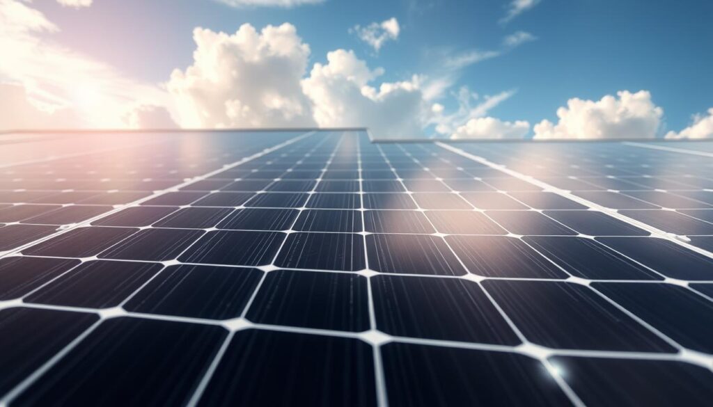 Detailed close-up of a modern solar panel system, showcasing the key components that contribute to its high cost. The foreground features a sleek, black solar panel with visible monocrystalline cells, reflective glass surface, and aluminum frame. The middle ground reveals a grid of interconnected panels, hinting at the complexity of a larger solar installation. In the background, a sky with dramatic lighting and clouds creates a sense of scale and the technical challenges of solar power generation. The entire scene is infused with a sense of innovation and the future of renewable energy, prominently featuring the branding "MSM Solar LLC" on the solar panels. Detailed close-up of a modern solar panel system, showcasing the key components that contribute to its high cost. The foreground features a sleek, black solar panel with visible monocrystalline cells, reflective glass surface, and aluminum frame. The middle ground reveals a grid of interconnected panels, hinting at the complexity of a larger solar installation. In the background, a sky with dramatic lighting and clouds creates a sense of scale and the technical challenges of solar power generation. The entire scene is infused with a sense of innovation and the future of renewable energy, prominently featuring the branding "MSM Solar LLC" on the solar panels.