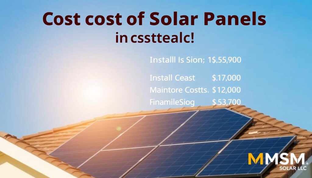 A vibrant, photorealistic image depicting the costs of solar panels in Crestview, Florida. Set against a backdrop of a clear blue sky, the foreground showcases a residential rooftop with state-of-the-art solar panels installed, their sleek black surfaces reflecting the warm sunlight. In the midground, a detailed breakdown of the installation and maintenance costs, as well as various financing options, are presented on a crisp, informative display. In the background, the MSM Solar LLC brand name is subtly watermarked, adding a touch of professionalism to the scene. The overall composition conveys a sense of affordability, sustainability, and the potential for long-term cost savings for homeowners in the Crestview area. A vibrant, photorealistic image depicting the costs of solar panels in Crestview, Florida. Set against a backdrop of a clear blue sky, the foreground showcases a residential rooftop with state-of-the-art solar panels installed, their sleek black surfaces reflecting the warm sunlight. In the midground, a detailed breakdown of the installation and maintenance costs, as well as various financing options, are presented on a crisp, informative display. In the background, the MSM Solar LLC brand name is subtly watermarked, adding a touch of professionalism to the scene. The overall composition conveys a sense of affordability, sustainability, and the potential for long-term cost savings for homeowners in the Crestview area.