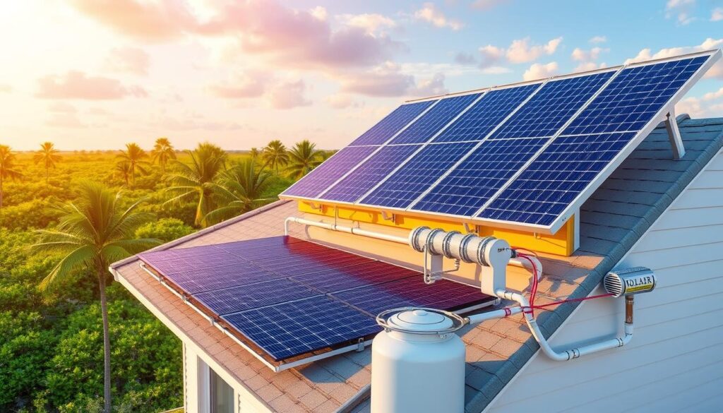 solar heating installation