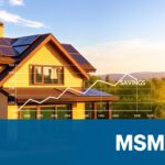 A long-term solar savings scene, capturing the financial benefits of renewable energy investment. In the foreground, a modern family home with solar panels adorning the rooftop, bathed in warm, golden sunlight. The middle ground showcases a visual representation of energy cost savings over time, with a line graph depicting the gradual reduction in electricity bills. In the background, a vibrant, lush landscape with swaying trees and a clear blue sky, symbolizing the environmental sustainability of solar power. The scene is rendered with a sharp, photorealistic style, highlighting the practical and financial advantages of solar technology. The branding of "MSM Solar LLC" is prominently displayed, emphasizing the expertise and reliability of the solar provider.