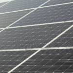 Detailed close-up of solar panels harnessing sunlight for sustainable energy generation.