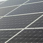 Detailed close-up of solar panels harnessing sunlight for sustainable energy generation.