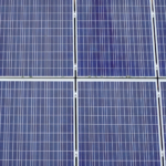 Detailed view of solar panels showcasing renewable energy technology.