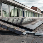 Rooftop solar panels on a modern house, optimizing energy efficiency.