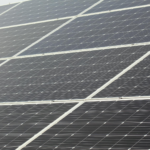 Detailed close-up of solar panels harnessing sunlight for sustainable energy generation.