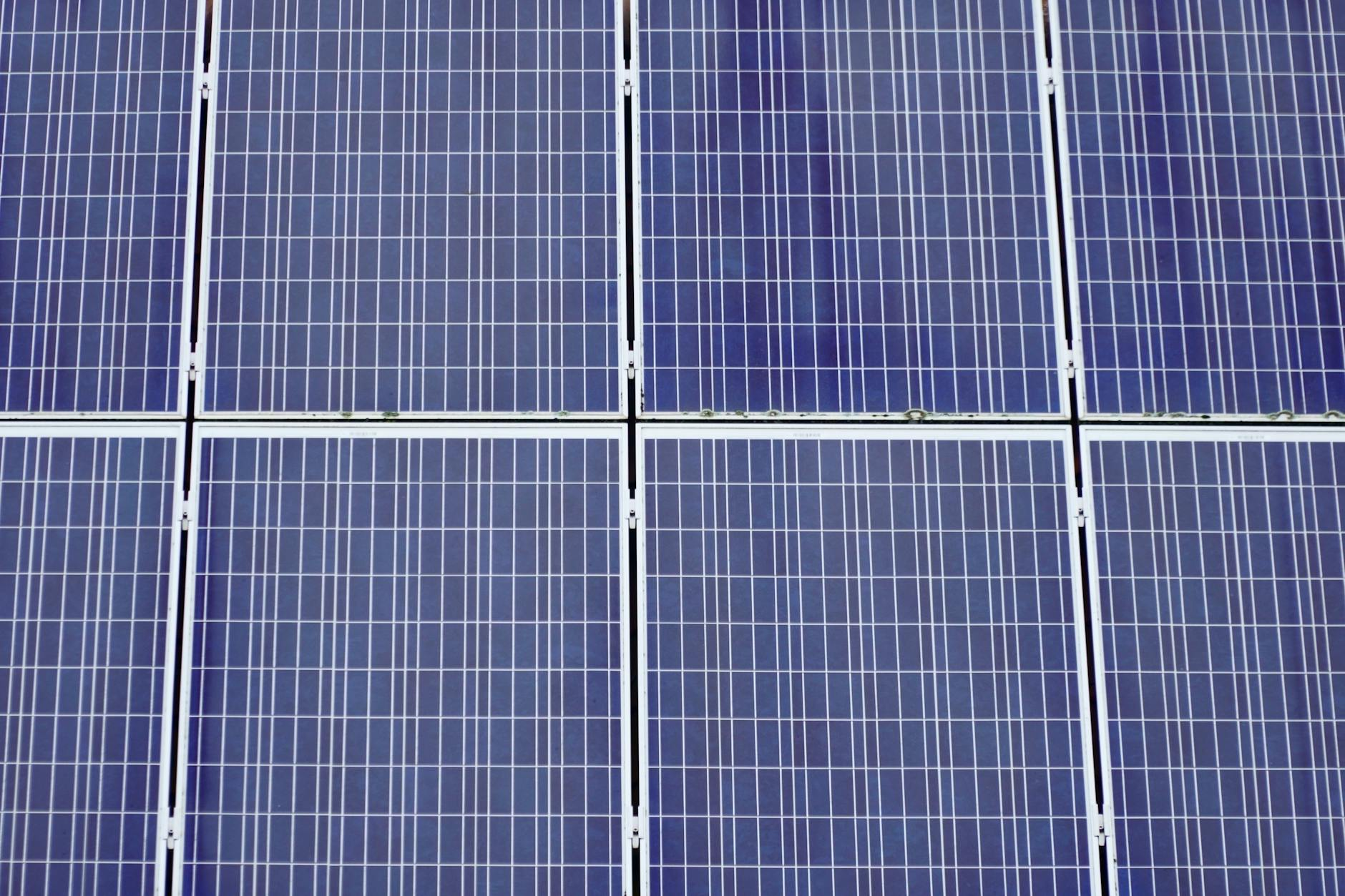 Detailed view of solar panels showcasing renewable energy technology.