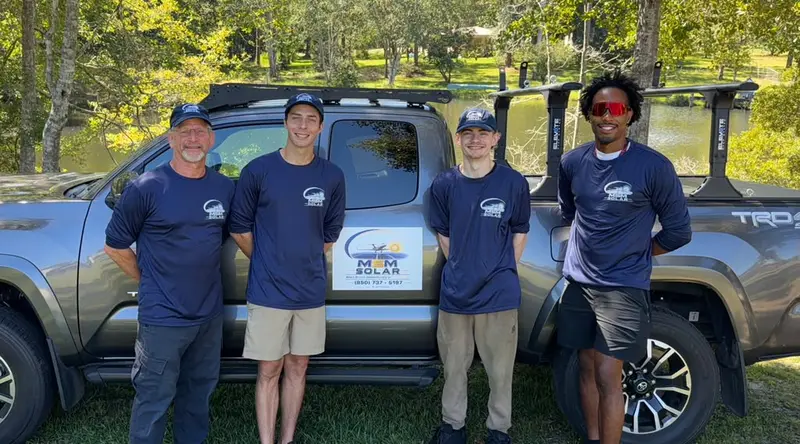 The MSM Solar team with their service truck